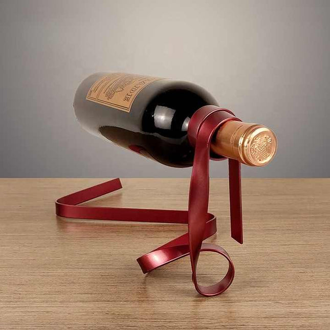 Red Modern Ribbon Wine Bottle Holder
