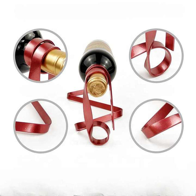 Red Modern Ribbon Wine Bottle Holder – product detail