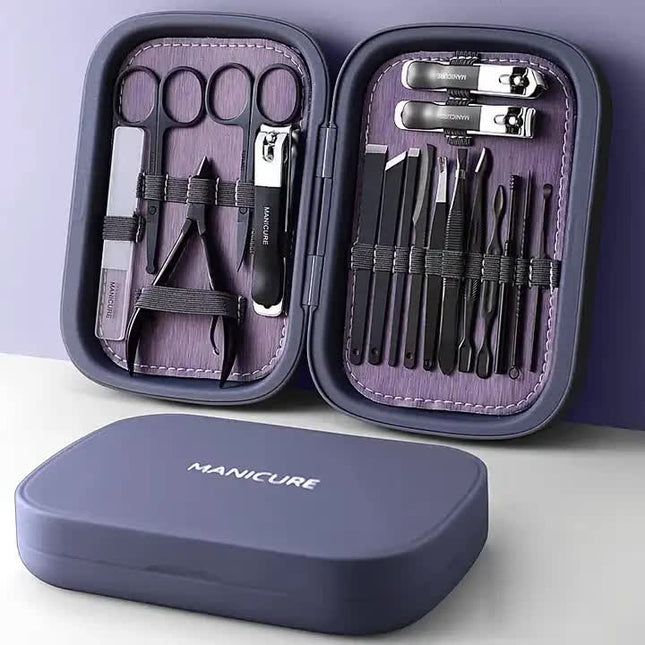 Purple 18-Piece Manicure and Pedicure Set