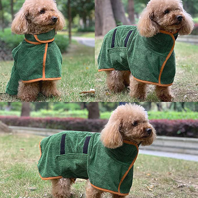 S Green Pet Dog Quick-Dry Bathrobe Absorbent Towel Robe for Medium and Large Dogs – product detail