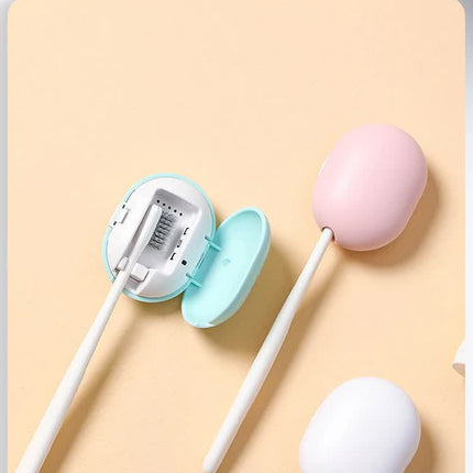 2 Pcs White Portable Mini Toothbrush Sanitizer - Compact Travel UV-C Sterilizer for Home and Travel Use