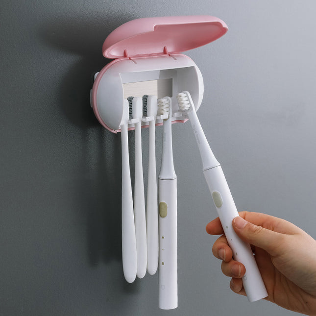 Cyan Wall-Mounted Toothbrush Sterilizer with UV-C Disinfection and Drying – product detail