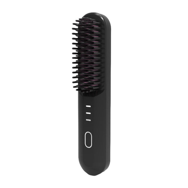 Black Wireless Hair Straightening Brush