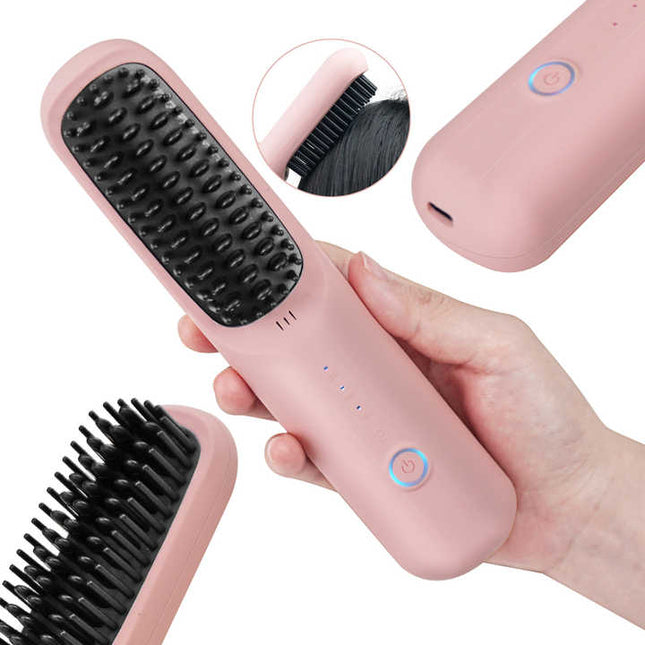 Black Wireless Hair Straightening Brush – product detail