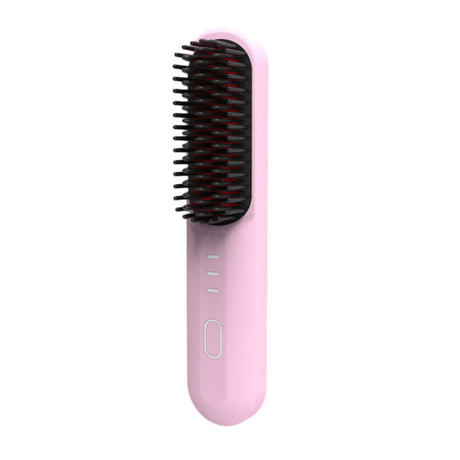 Pink Wireless Hair Straightening Brush