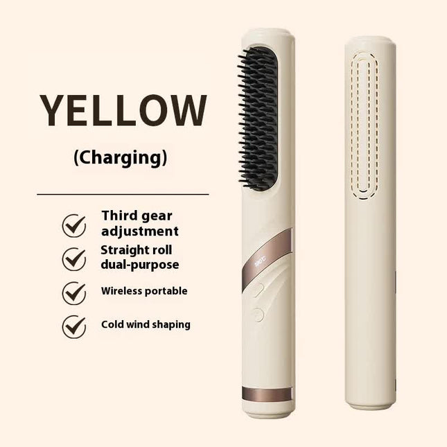 Yellow Portable USB Rechargeable Cold Wind Ionic Hair (Friendly)