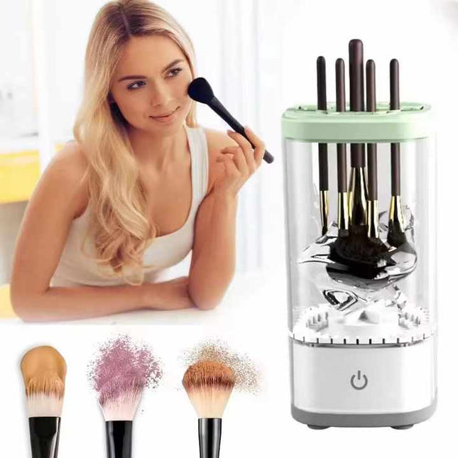 White Electric Makeup Brush Cleaner and Dryer USB Automatic Household Cleaning Device with UV – product detail
