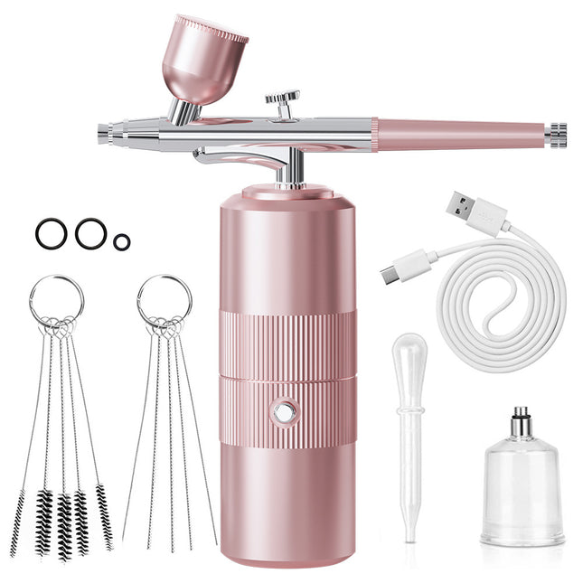 Pink Portable Oxygen Infusion Nano Spray Facial Beauty Instrument High Pressure Needle-Free Skin Care Mist