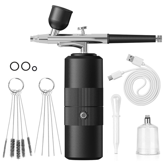 Black Portable Oxygen Infusion Nano Spray Facial Beauty Instrument