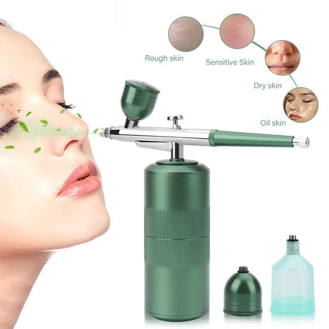 Black Portable Oxygen Infusion Nano Spray Facial Beauty Instrument – product detail