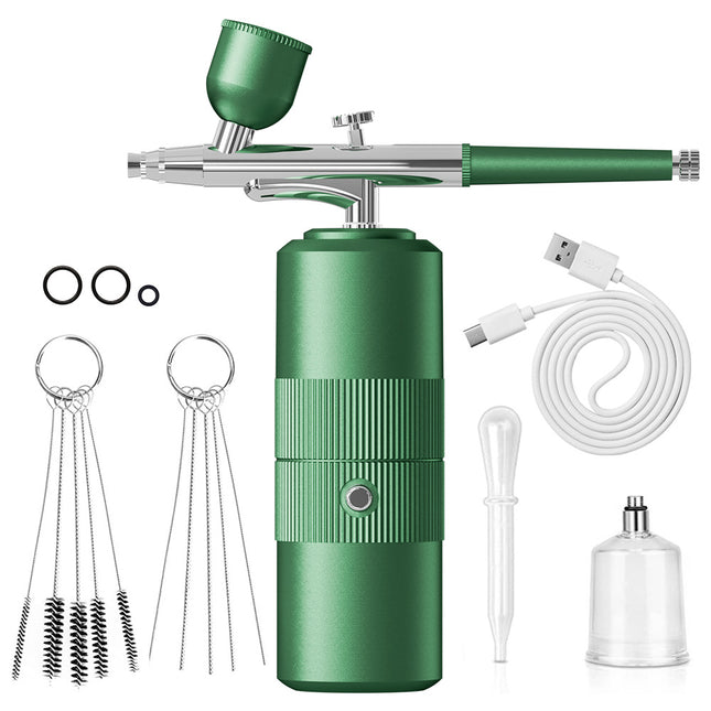 Green Portable Oxygen Infusion Nano Spray Facial Beauty Instrument