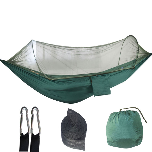 Turquoise Automatic Pop-Up Mosquito Net Hammock - 200kg Load Capacity