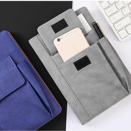 Orange A5 Multi-Functional PU Leather Notebook with Pockets - Office Planner and Journal