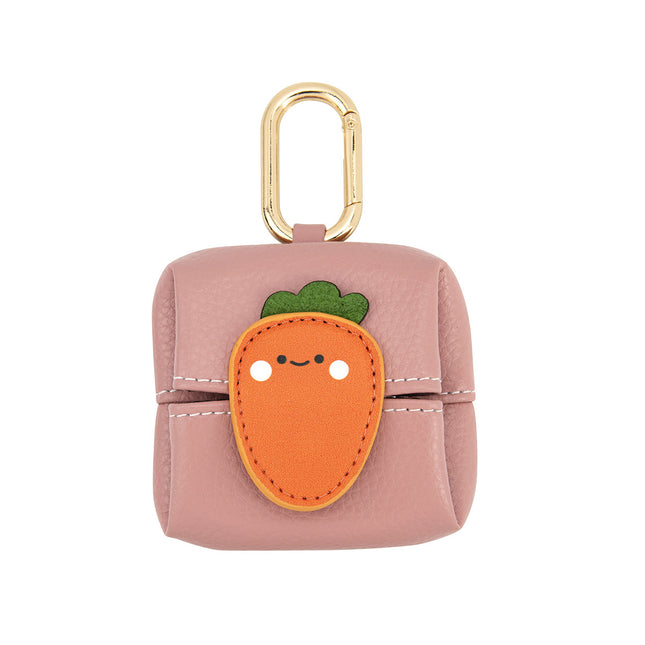 Carrot Pattern Pink Cute Multifunctional Mini Leather Coin Purse