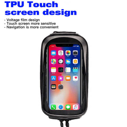 Waterproof Bicycle Phone Frame Bag with Sun Visor, TPU Touchscreen, and Storage Pockets for Road and Mountain Bikes