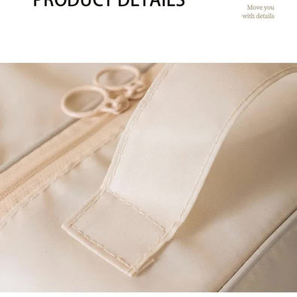 2 Pcs Beige Waterproof Foldable Travel Shoe Storage Bag, Three-Layer Design Shoe Organizer, Portable Shoe Pouch for Trips