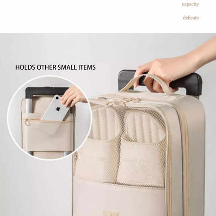 2 Pcs Grey Waterproof Foldable Travel Shoe Storage Bag, Three-Layer Design Shoe Organizer, Portable Shoe Pouch for Trips