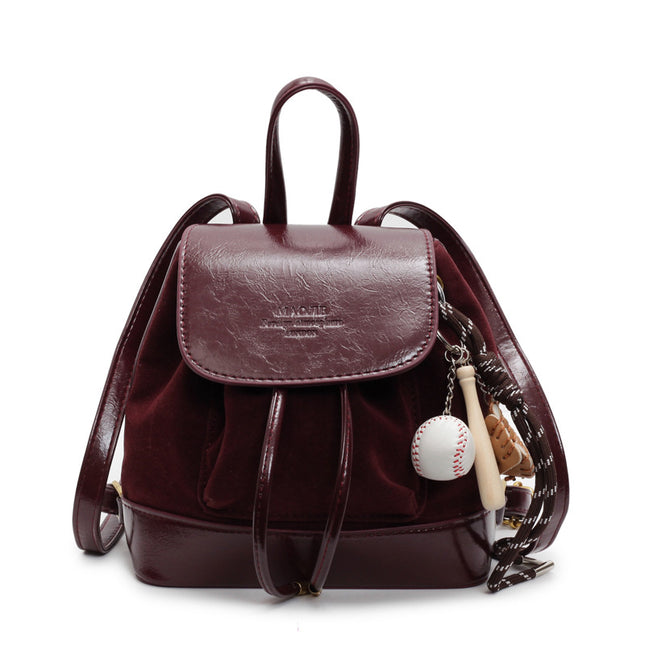 Claret Vintage Suede Women's Mini Backpack