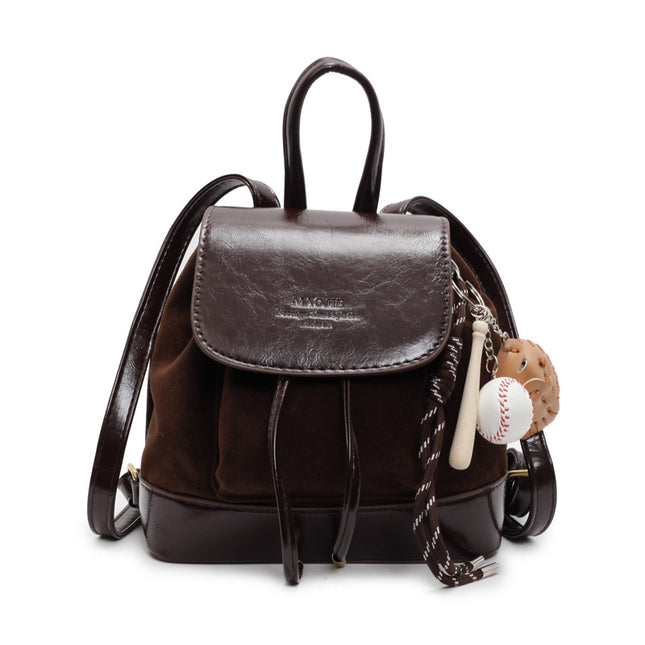 Brown Vintage Suede Women's Mini Backpack