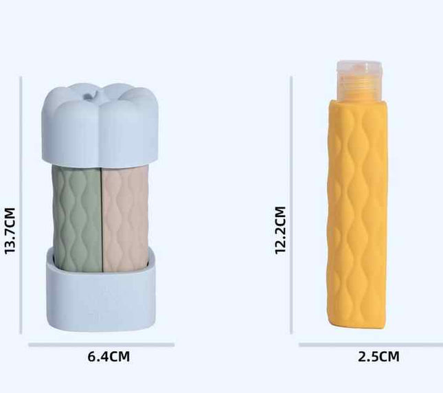 Brown Combination Travel Silicone Refillable Bottles Set (Proof)