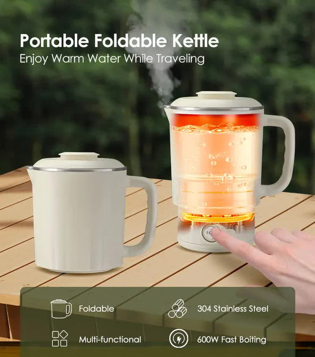 White Portable Foldable Travel Electric Kettle – product detail