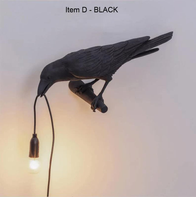 Black Bird Right Wall Lamp Nordic Resin Bird Wall V888-ELOSUNG13809