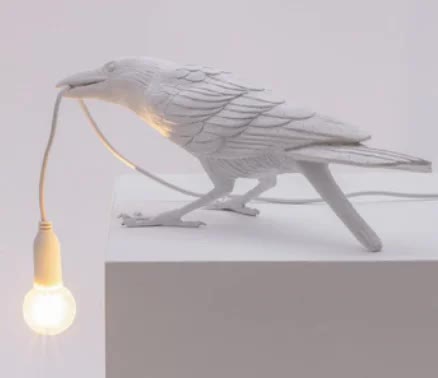 White Bird Sitting Shape Nordic Resin Bird Wall V888-ELOSUNG13813