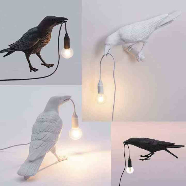 White Bird Sitting Shape Nordic Resin Bird Wall – product detail