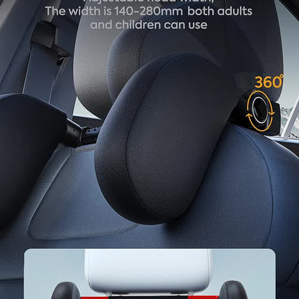 Beige Adjustable 3D Memory Foam Car Seat Headrest with Side Support, Universal Neck Pillow for Travel Comfort