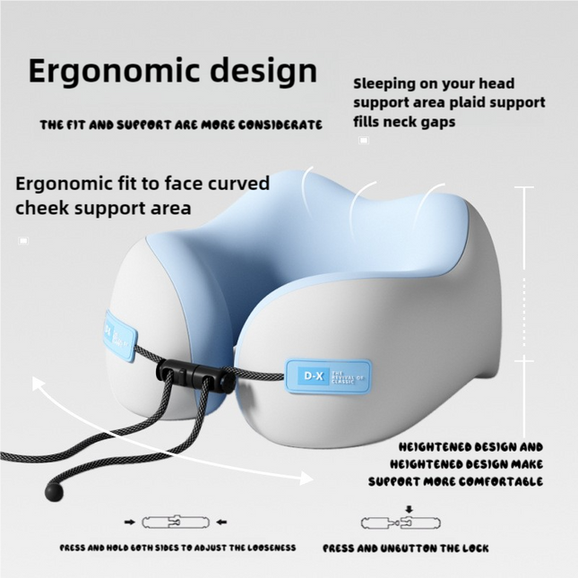 Green Portable U-Shaped Memory Foam Travel Pillow – product detail