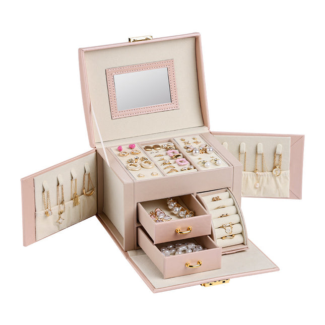Light Pink Luxury PU Leather Jewelry Storage V888-ELOSUNG13844