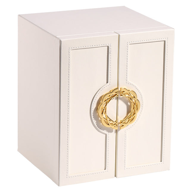 White Elegant 5-Layer Large Capacity Jewelry Storage Box with Dual Opening V888-ELOSUNG13847