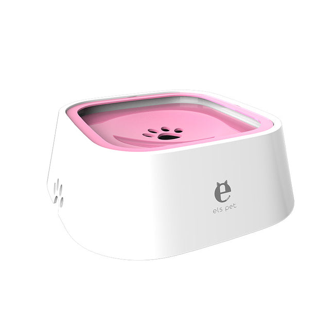 Pink Anti-Spill Floating Pet Water Bowl for Dogs and Cats