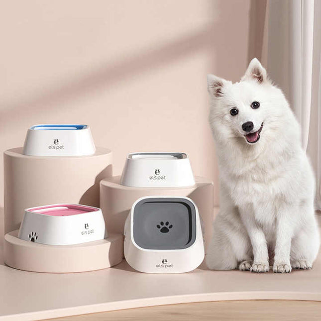 Grey Anti-Spill Floating Pet Water Bowl for Dogs (Wet Mouth Design)