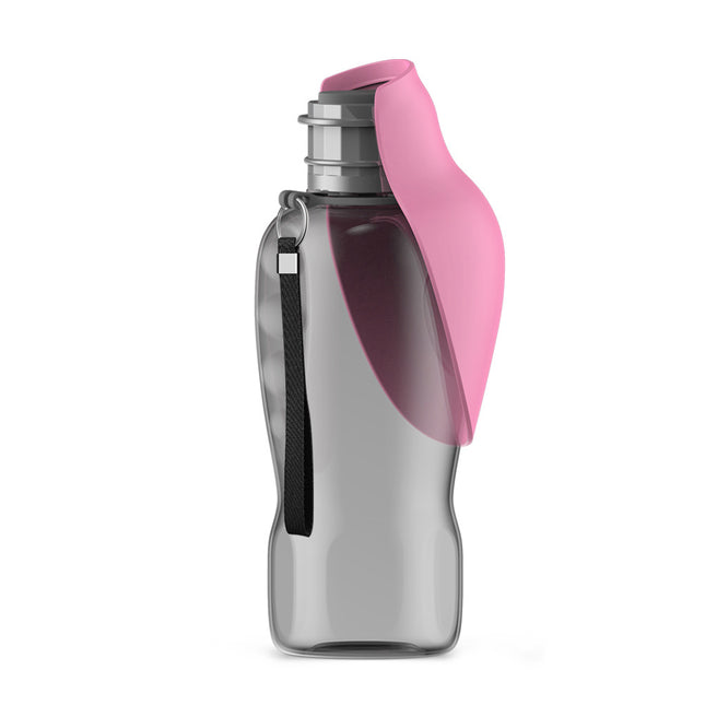 Pink and Grey Portable Foldable Pet Water Bottle with 800ml Capacity
