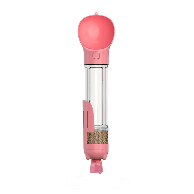 Pink 500ml Portable Pet Water Bottle Multifunctional Travel Pet Feeder Outdoor Dog Drinking Bottle with
