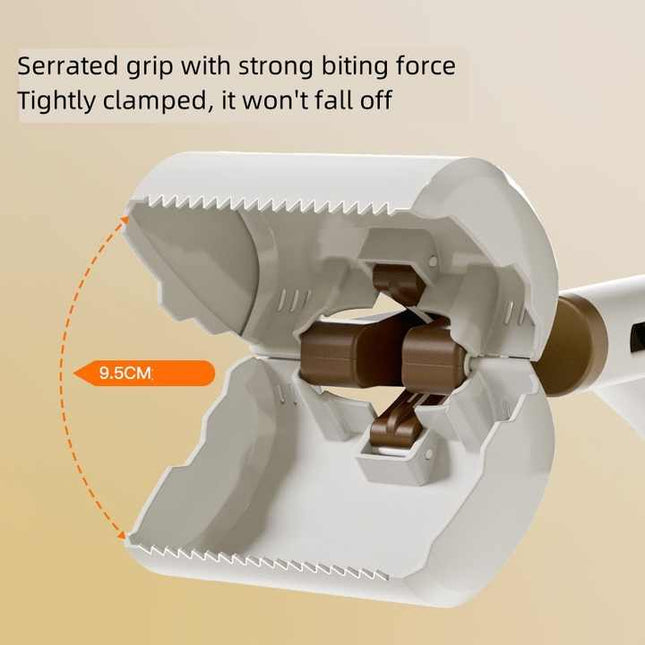 Beige Portable Dog Poop Scooper with Large 9.5cm Opening Ergonomic Handle Lightweight 320g Pet Waste – product detail