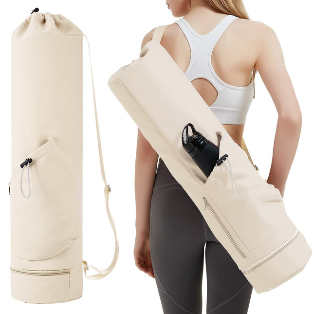 Beige Durable Yoga Mat Carry Bag