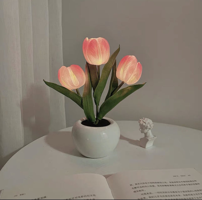 Pink Flowers USB Tulip Night Light