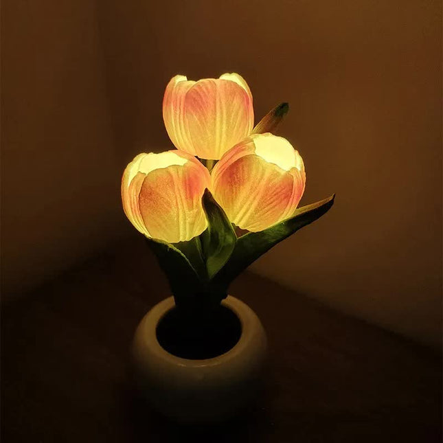 Orange Flowers USB Tulip Night Light