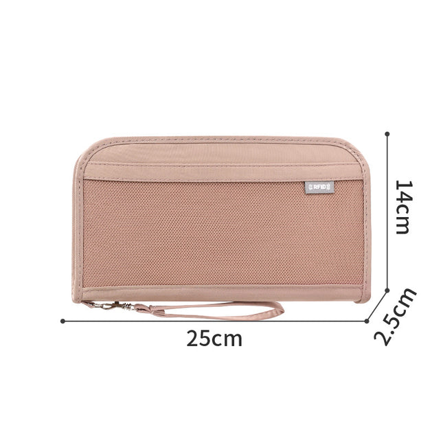 Pink Portable RFID Blocking Travel Passport Holder with Large Capacity V888-ELOSUNG13953
