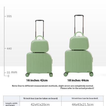 Pink 18-Inch Lightweight Carry-On Luggage - Waterproof & Anti-Theft Suitcase with Silent Universal Wheels