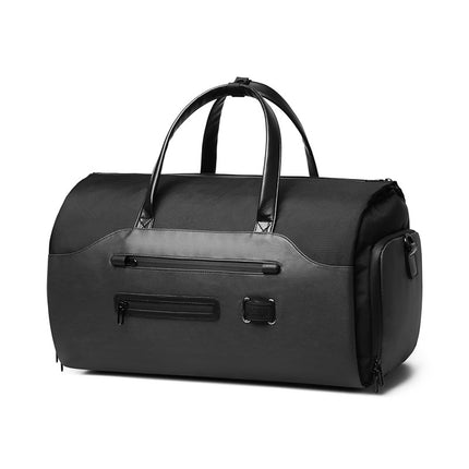 Men's Black Waterproof Multi-Functional Travel Duffel Bag