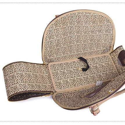 Portable Pet Travel Bag - Anti-Crush Dog Carrier for Outdoor Trips (L-42x29x18cm, Coffee Color)