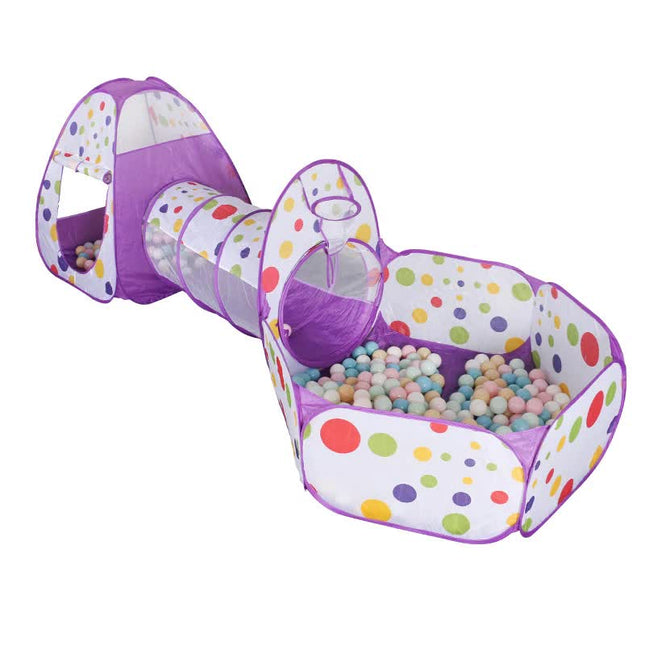 Purple 3-in-1 Kids Play Tent Set