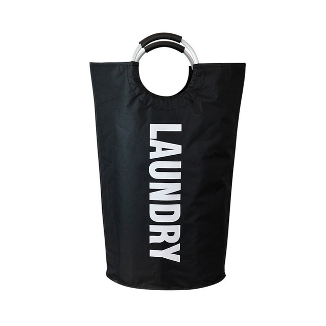 Black Large-Capacity Double Oxford Fabric Laundry Hamper with Aluminum Handles