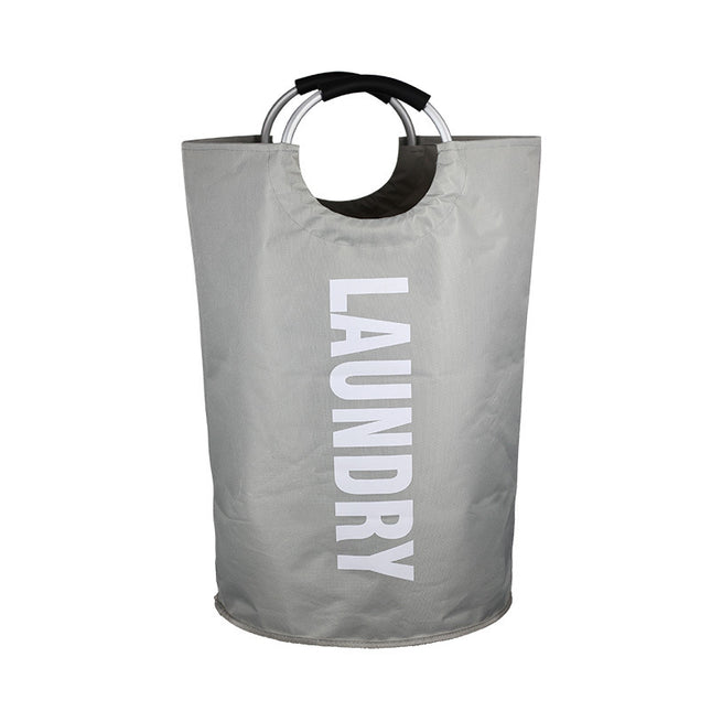 Light Gray Large-Capacity Double Oxford Fabric Laundry Hamper with Aluminum Handles