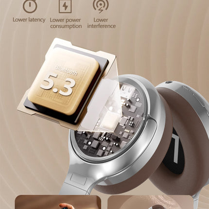 Silver VJE901 Wireless Bluetooth Over-Ear Headphones with Active Noise Cancelling