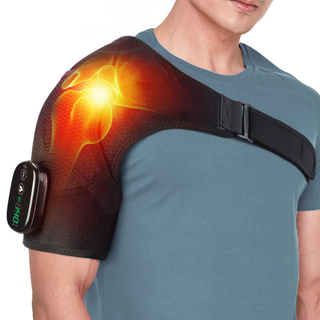 Black Rechargeable Heated Shoulder Massager with LED Display