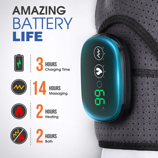 Black Rechargeable Heated Shoulder Massager with LED Display – product detail